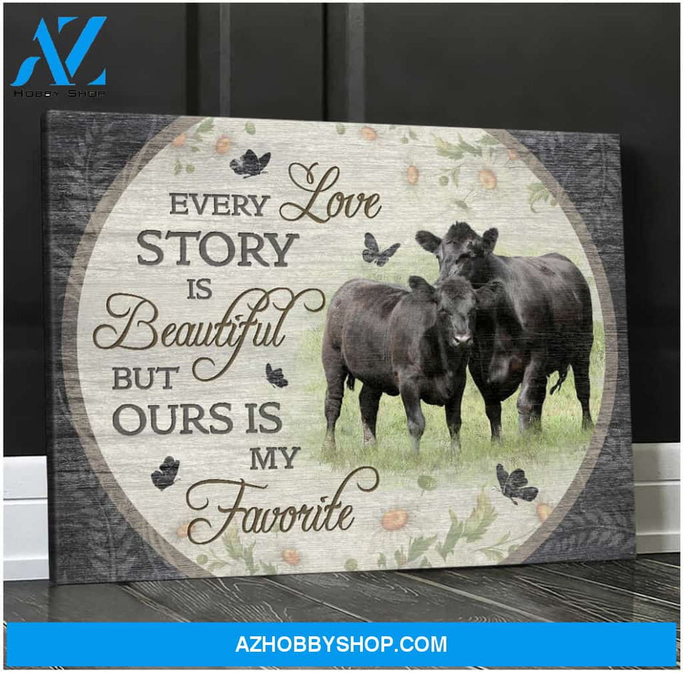 Every Love Story Is Beautiful Canvas For Couple Wall Art Decor