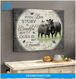 Every Love Story Is Beautiful Canvas For Couple Wall Art Decor, Great Gift for Cows Lovers