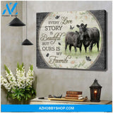 Every Love Story Is Beautiful Canvas For Couple Wall Art Decor, Great Gift for Cows Lovers