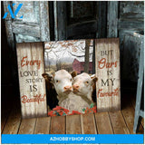 Top #71 Every Love Story Is Beautiful Hereford Cows Canvas Wall Art, Wall Decor Visual Art