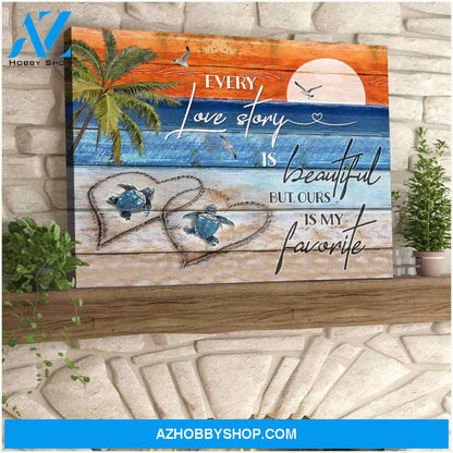 Every love story Turtle Canvas Wall Art Decor