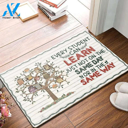 Every Student Can Learn Just Not On The Same Day Or In The Same Way Doormat Welcome Mat Housewarming Gift Home Decor Funny Doormat Gift Idea For Classroom