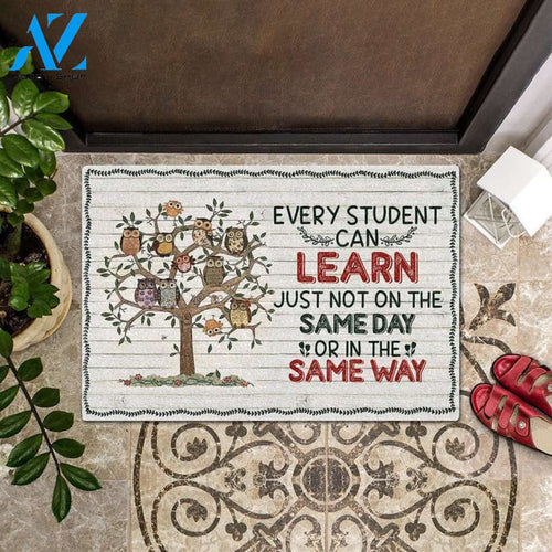 Every Student Can Learn Just Not On The Same Day Or In The Same Way Doormat Welcome Mat Housewarming Gift Home Decor Funny Doormat Gift Idea For Classroom