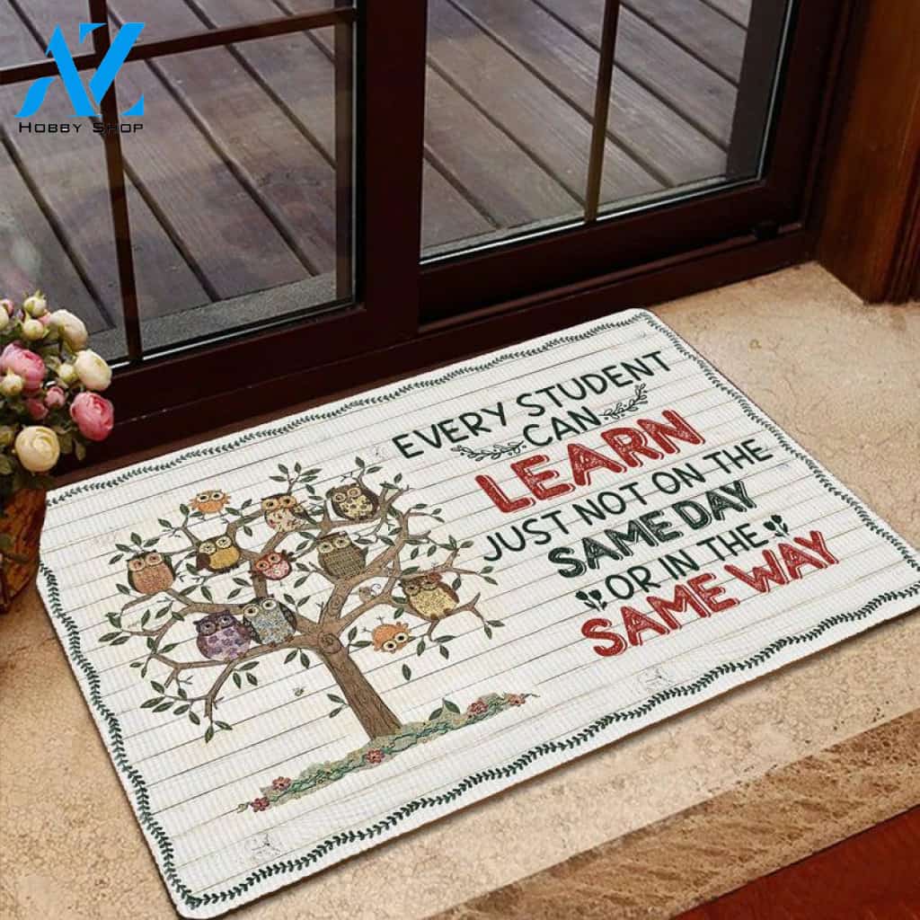 Every Student Can Learn Just Not On The Same Day Or In The Same Way Doormat Welcome Mat Housewarming Gift Home Decor Funny Doormat Gift Idea For Classroom