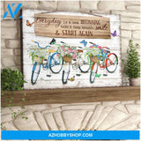 Everyday is a new beginning Bicycle and Butterflies Canvas Wall Art Decor