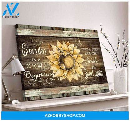 Zalooo Everyday Is A New Beginning Butterfly Canvas Wall Art Decor