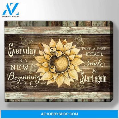 Zalooo Everyday Is A New Beginning Butterfly Canvas Wall Art Decor