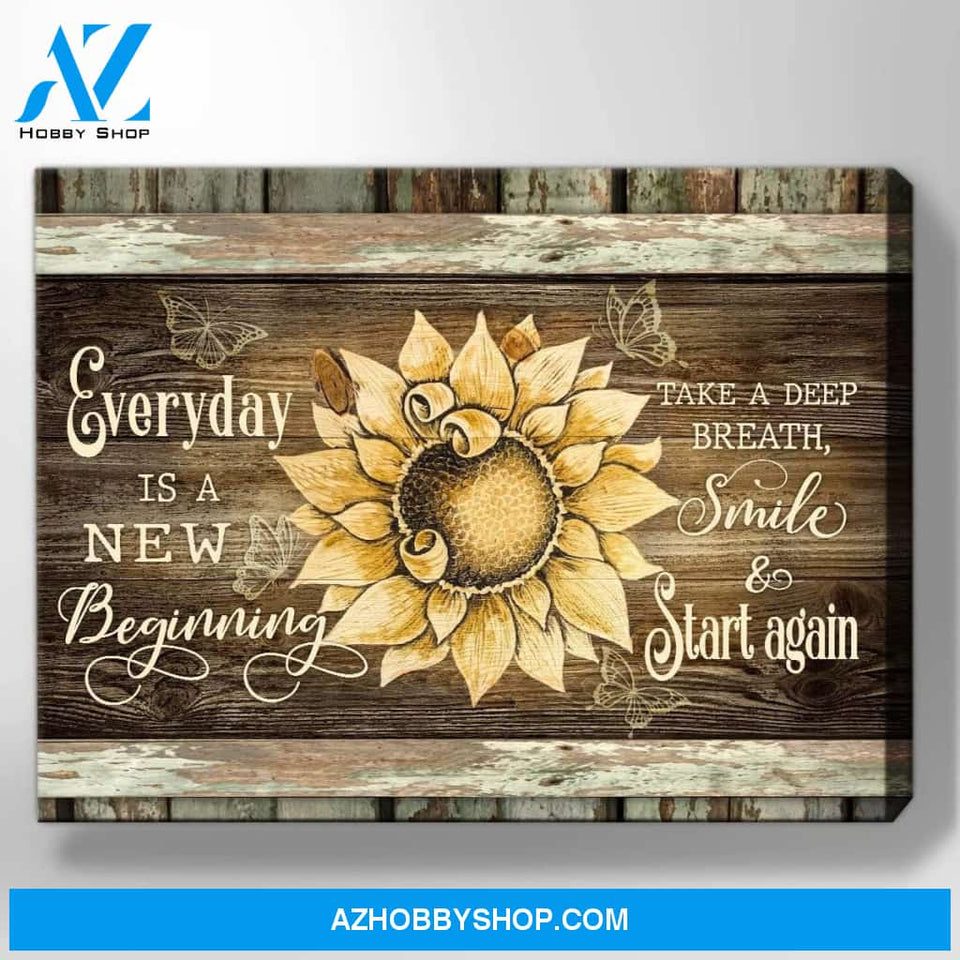 Zalooo Everyday Is A New Beginning Butterfly Canvas Wall Art Decor