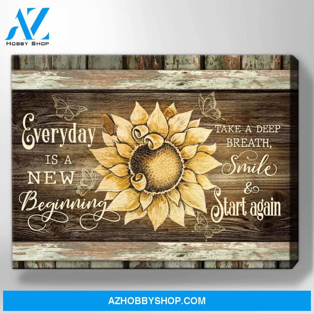 Zalooo Everyday Is A New Beginning Butterfly Canvas Wall Art Decor