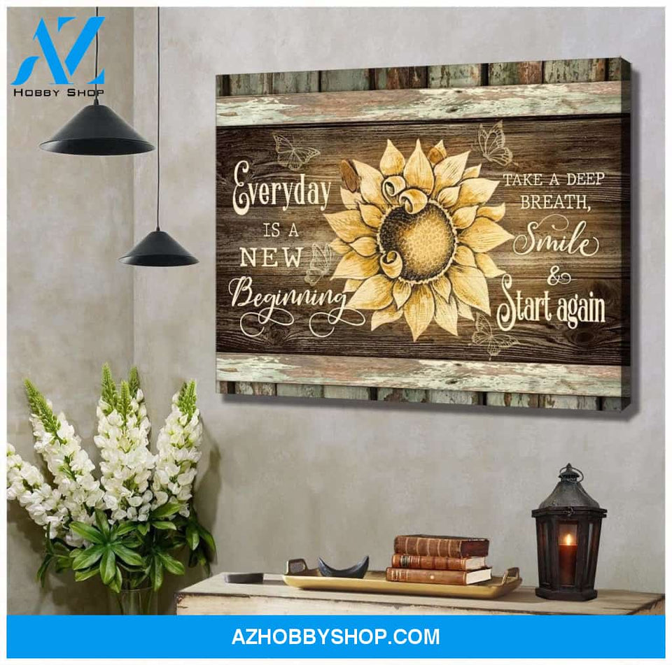 Zalooo Everyday Is A New Beginning Butterfly Canvas Wall Art Decor