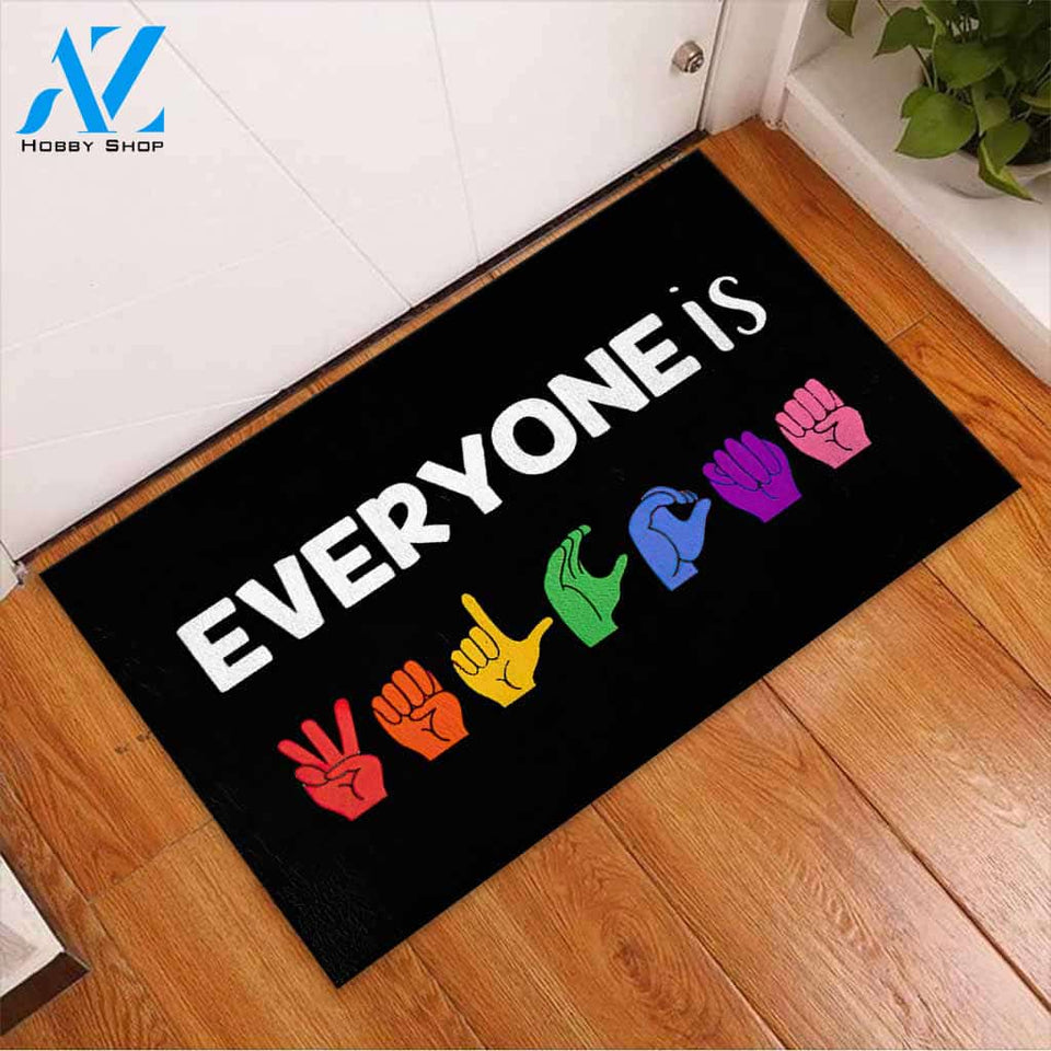 Everyone Is Welcome - American Sign Language Doormat
