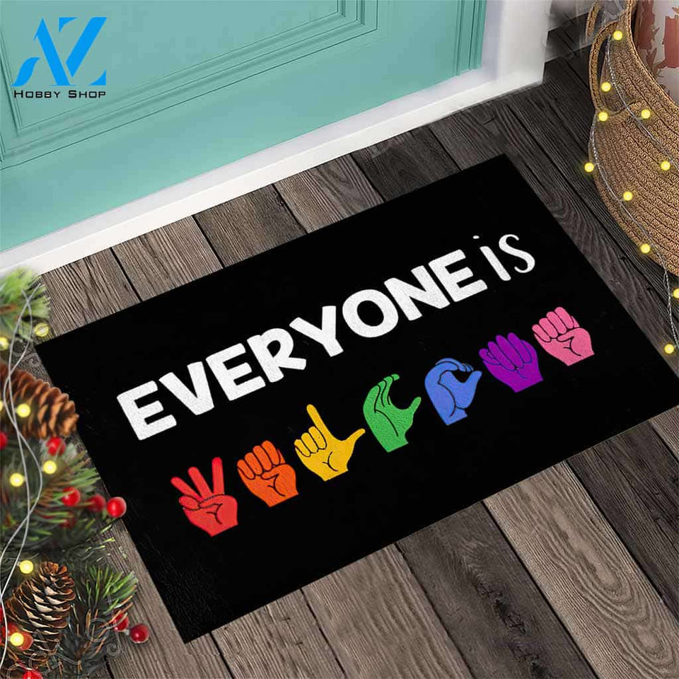 Everyone Is Welcome - American Sign Language Doormat