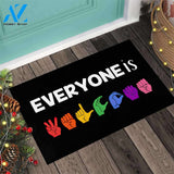 Everyone Is Welcome - American Sign Language Doormat