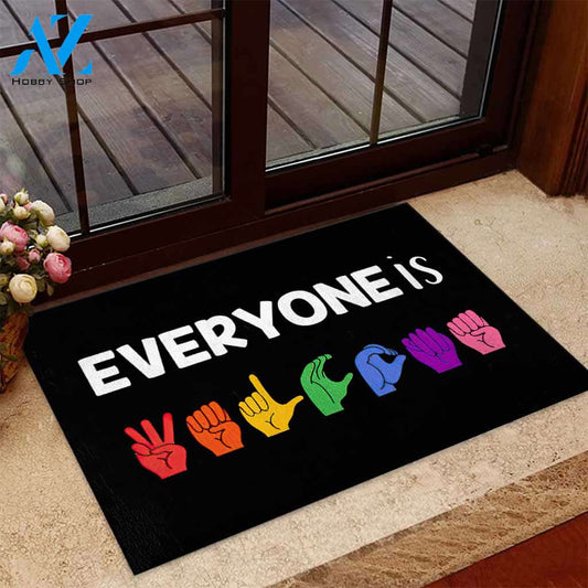 Everyone Is Welcome - American Sign Language Doormat