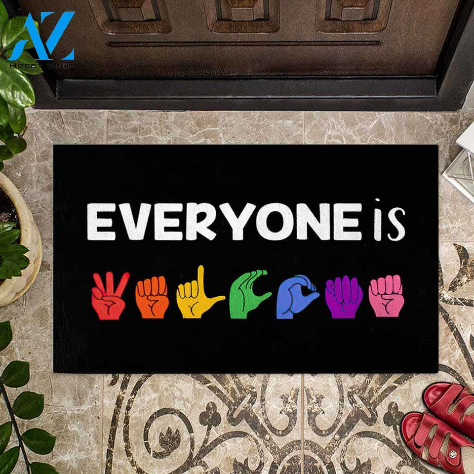 Everyone Is Welcome - American Sign Language Doormat