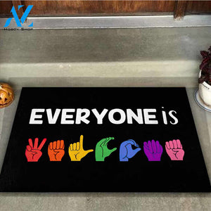 Everyone Is Welcome - American Sign Language Doormat