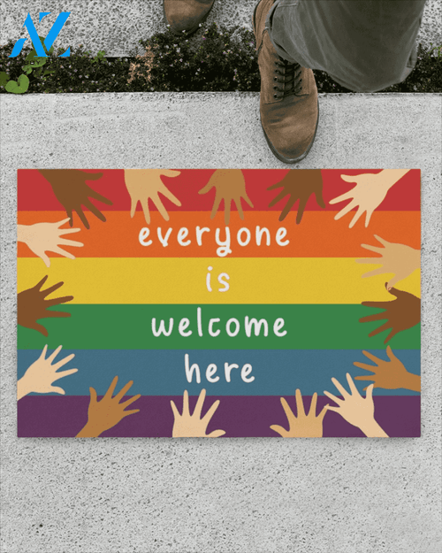 Everyone Is Welcome Here Diversity Doormat