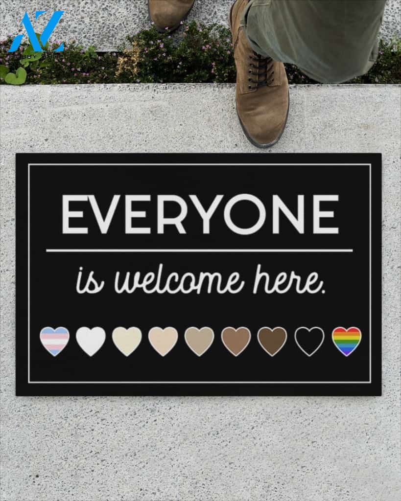 Everyone Is Welcome Here Doormat Gift Warm House Gift Welcome Mat Gift For Family Friend Birthday Gift