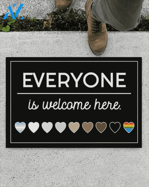 Everyone Is Welcome Here Doormat Indoor And Outdoor Mat Entrance Rug Sweet Home Decor Housewarming Gift Gift For Friend Family Stem Feminist