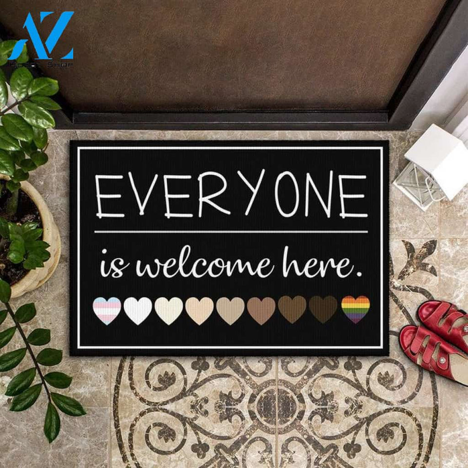 Everyone Is Welcome Here Doormat, BLM LGBT Doormat, Kindness Doormat, Love is Love, Equality Doormat, Human Rights Doormat, LGBT Home Decor