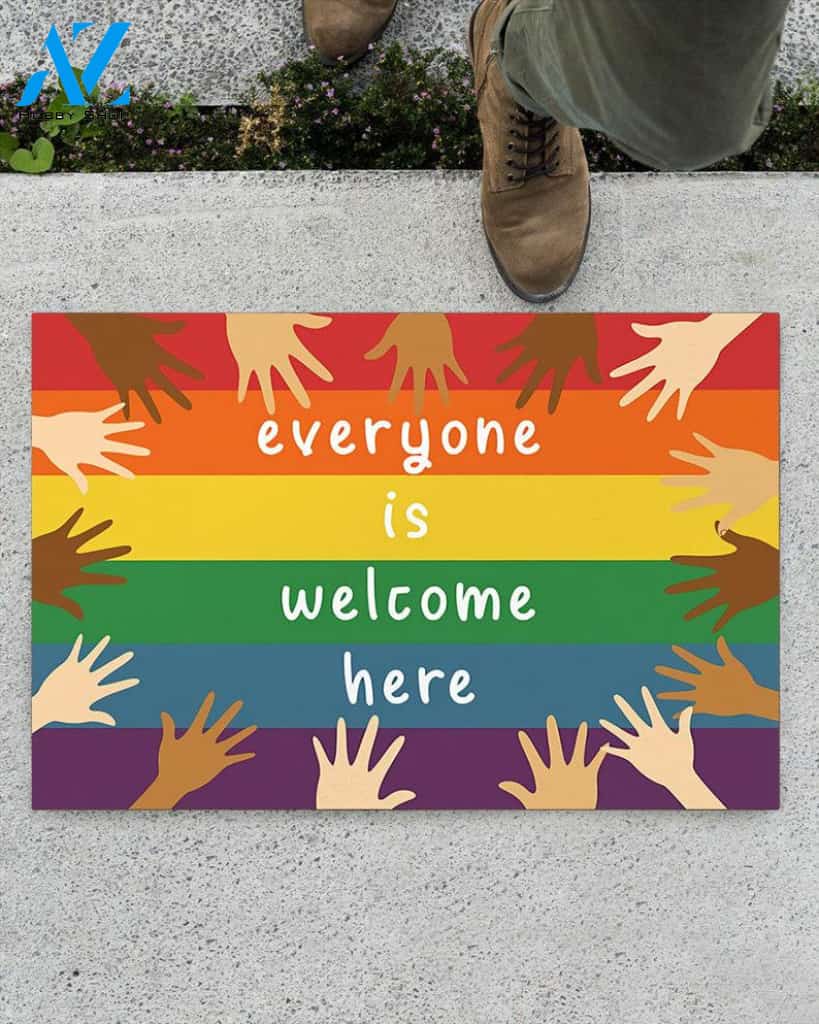 Everyone Is Welcome Here Doormat, Kindness Doormat, BLM, LGBT Doormat