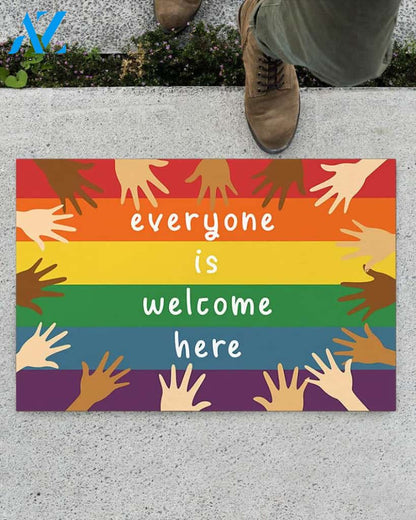 Everyone Is Welcome Here Doormat, Kindness Doormat, BLM, LGBT Doormat