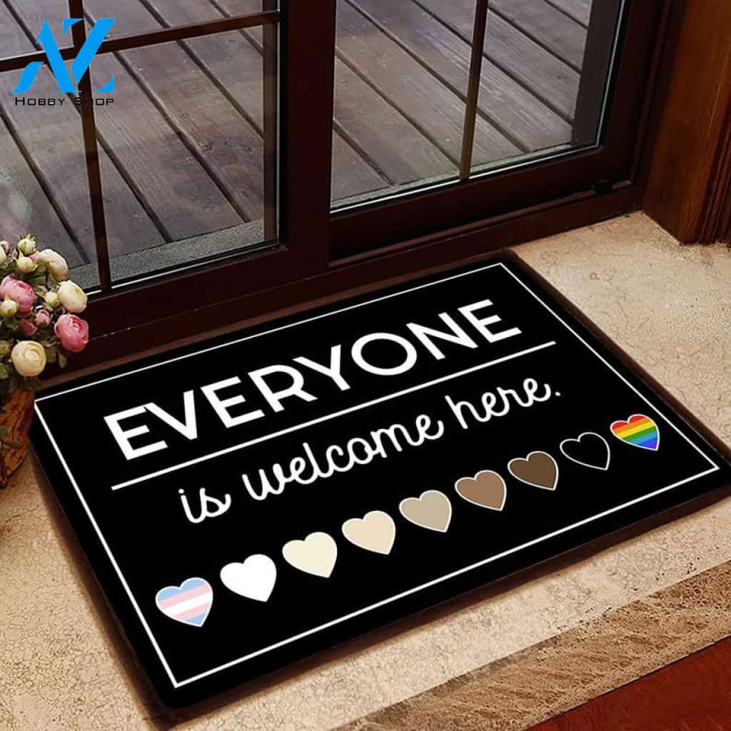 Everyone Is Welcome Here Doormat, Kindness Doormat, BLM, LGBT Doormat