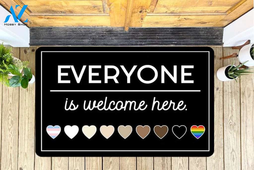 Everyone Is Welcome Here Doormat, Kindness Doormat, BLM, LGBT Doormat