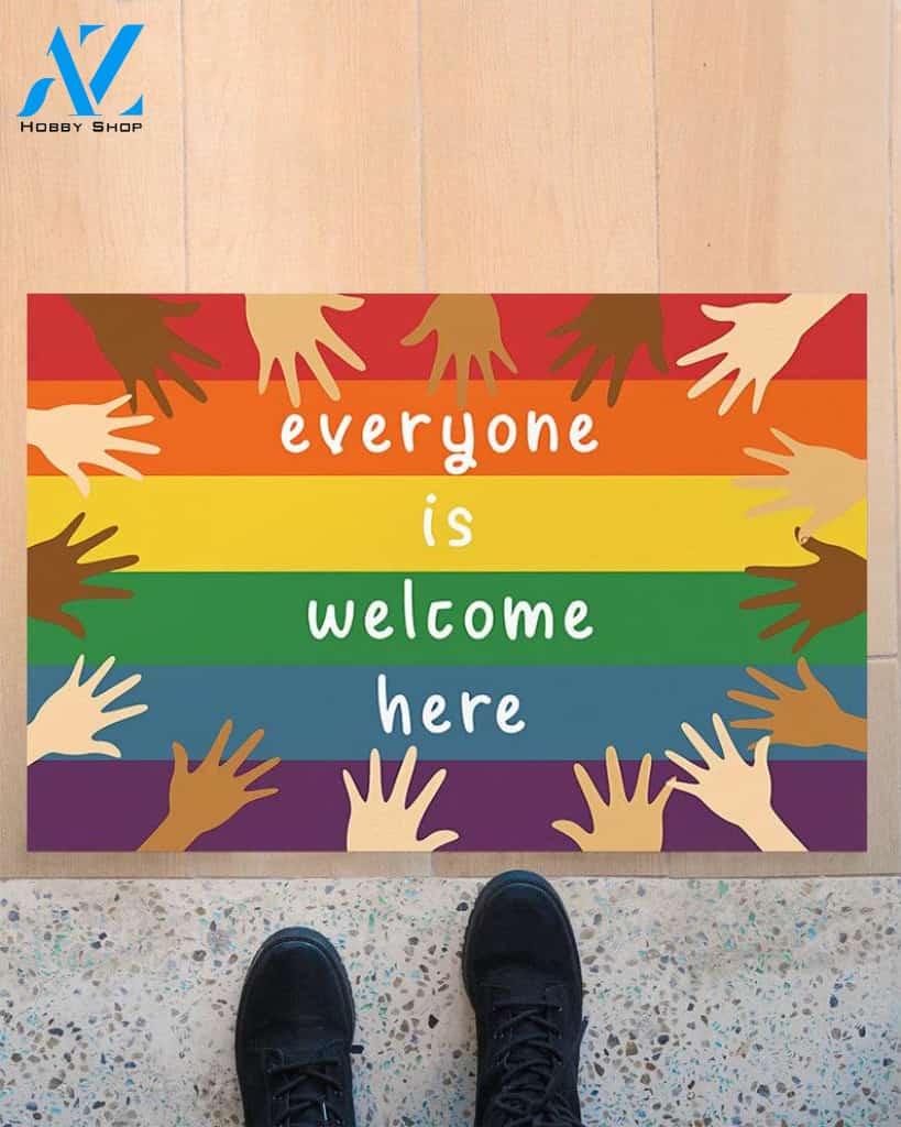 Everyone Is Welcome Here Doormat, Kindness Doormat, BLM, LGBT Doormat