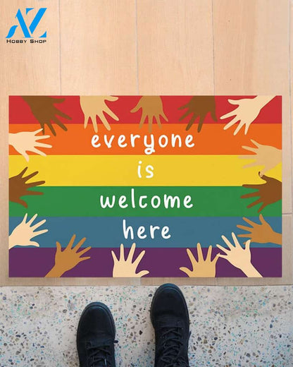 Everyone Is Welcome Here Doormat, Kindness Doormat, BLM, LGBT Doormat