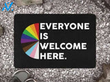 Everyone Is Welcome Here Doormat, Kindness Doormat, BLM, LGBT Doormat, Front Door Mat, Welcome Mat, Funny Doormat, Housewarming Gift - 55