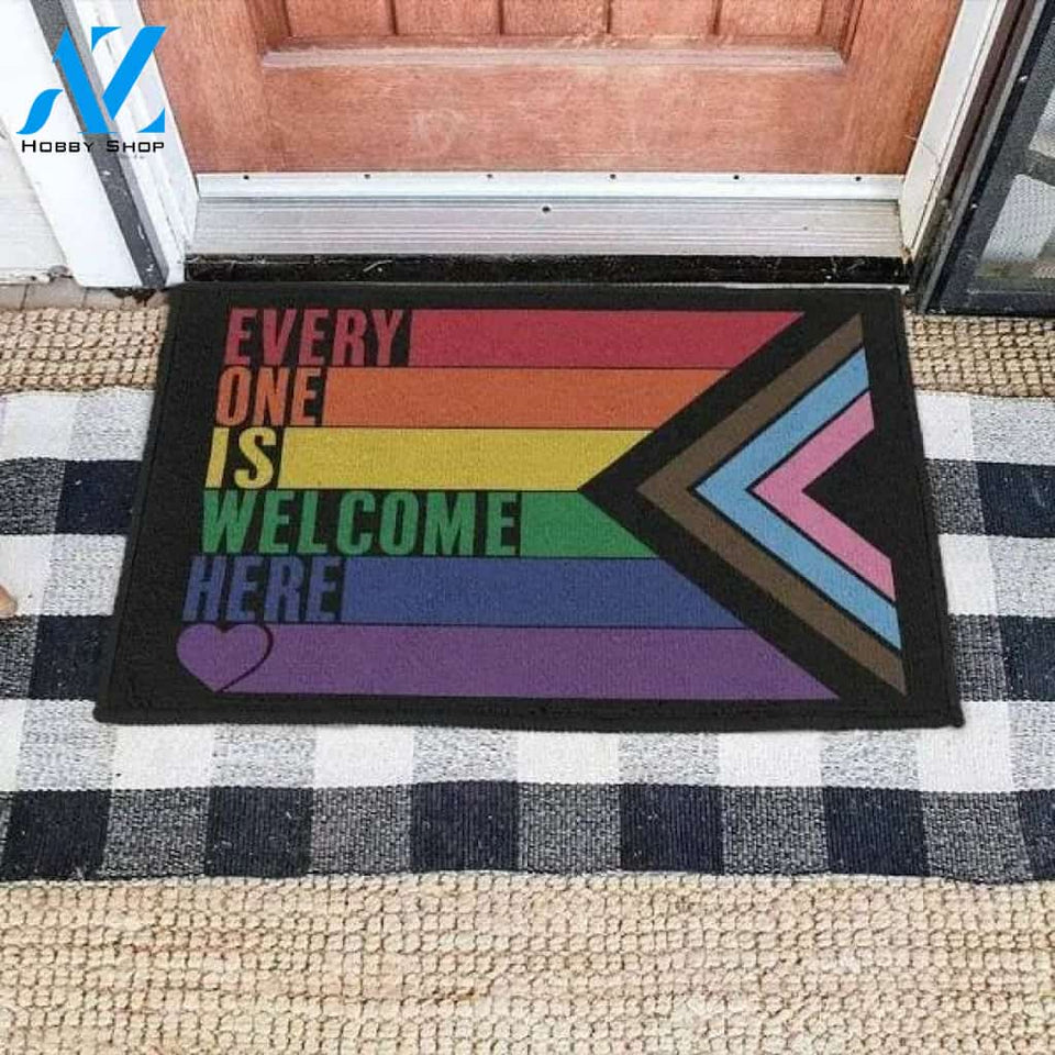 Everyone Is Welcome Here Doormat, Lgbt Doormat, Pride Doormat, Welcome