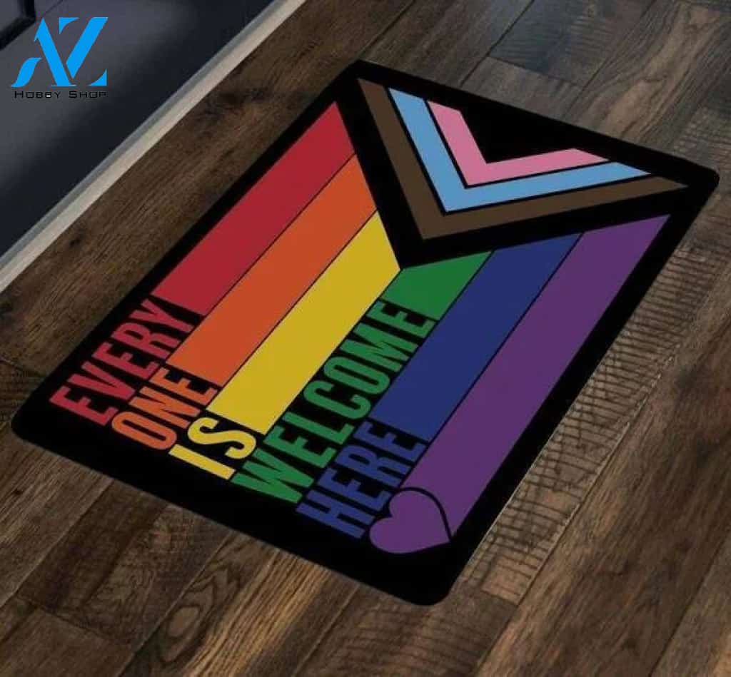 Everyone Is Welcome Here Doormat, Lgbt Doormat, Pride Doormat, Welcome