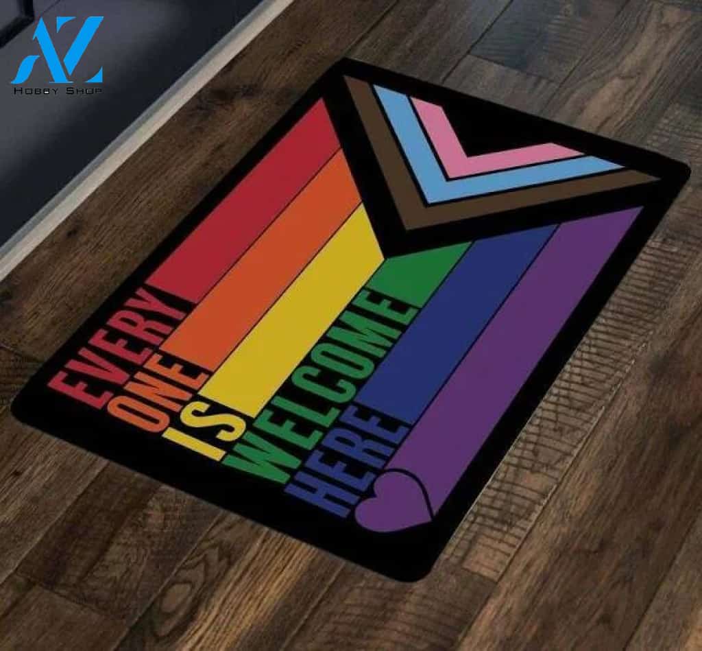 Everyone Is Welcome Here Doormat, Lgbt Doormat, Pride Doormat, Welcome