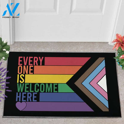 Everyone Is Welcome Here Doormat, Lgbtq Pride Doormat Rainbow Gifts, Pride Gift, Lgbtq Gifts, New Home Gift, Equality Rug, Equality Doormat