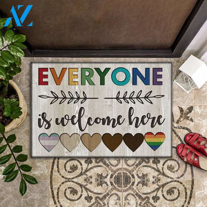 Everyone Is Welcome Here LGBT Indoor And Outdoor Doormat Welcome Mat Housewarming Gift Home Decor Gift For Friend Funny Doormat Gift For Family