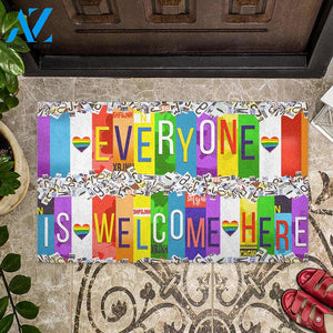 Everyone Is Welcome Here - LGBT Support Doormat