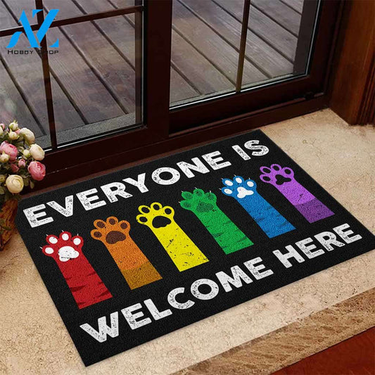 Everyone Is Welcome Here - LGBT Support Doormat
