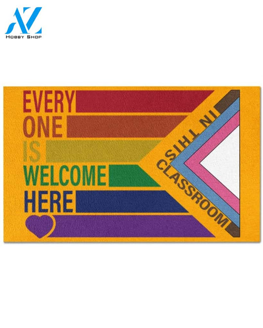 Everyone Is Welcome In This Classroom Equality Indoor And Outdoor Doormat Gift For Teacher Student Decor Warm House Gift Welcome Mat