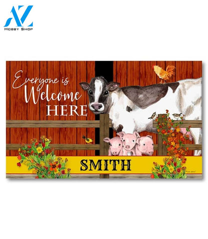 Everyone Welcome Farm Personalized Doormat - 18" x 30"