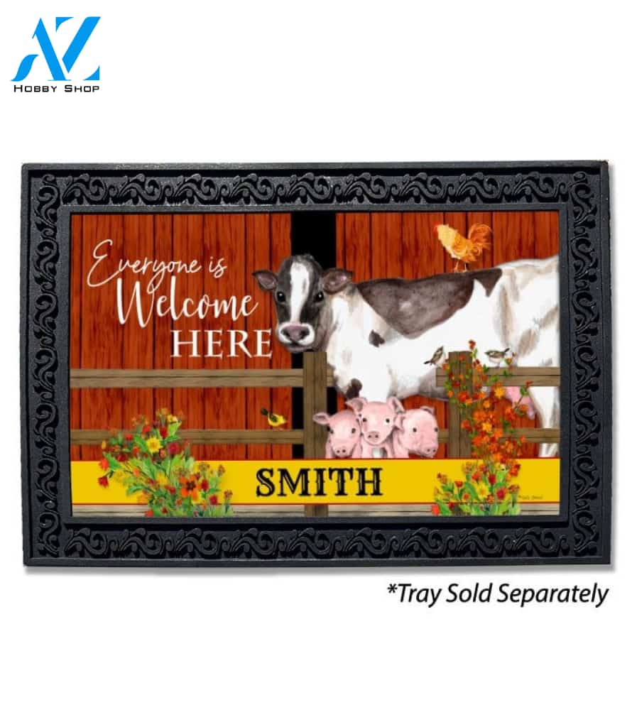 Everyone Welcome Farm Personalized Doormat - 18" x 30"