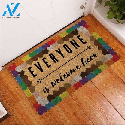EVERYONE WELCOME - LGBT WELCOME DOORMAT Indoor And Outdoor Doormat Gift For Friend Family Birthday Gift Decor Warm House Gift Welcome Mat