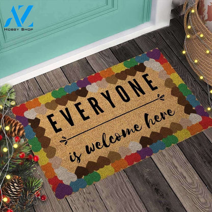 EVERYONE WELCOME - LGBT WELCOME DOORMAT Indoor And Outdoor Doormat Gift For Friend Family Birthday Gift Decor Warm House Gift Welcome Mat