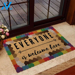 Everyone Welcome - LGBT Support Coir Pattern Print Doormat