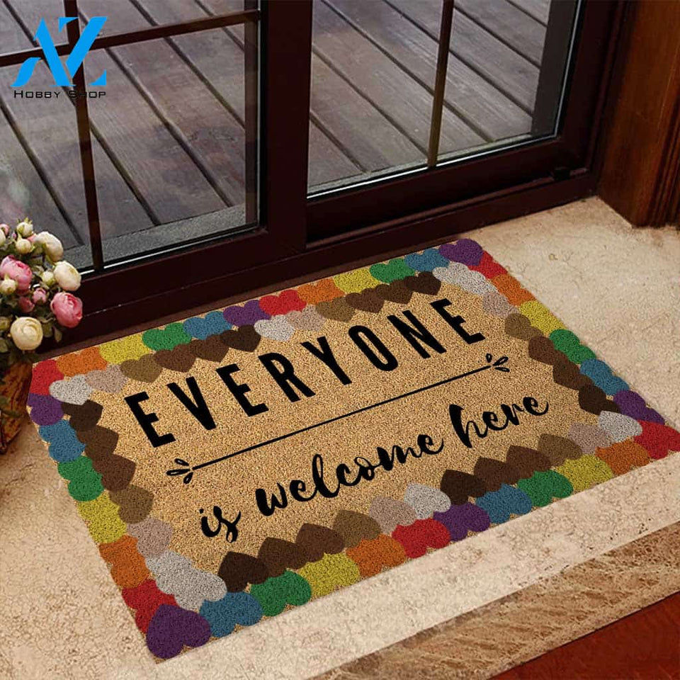 Everyone Welcome - LGBT Support Coir Pattern Print Doormat