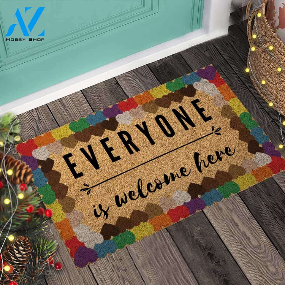 Everyone Welcome - LGBT Support Coir Pattern Print Doormat