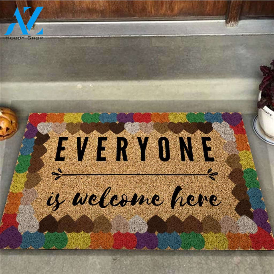 Everyone Welcome - LGBT Support Coir Pattern Print Doormat