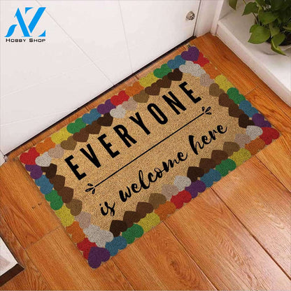 Everyone Welcome - LGBT Support Coir Pattern Print Doormat