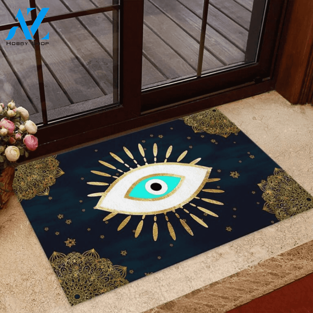 Evil Eye Star Pattern Doormat | Welcome Mat | House Warming Gift