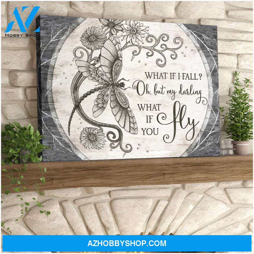 Eviral Store Beautiful Dragonfly Canvas What If You Fly Wall Art Decor – Dreagonfly Canvas Print Wall Art